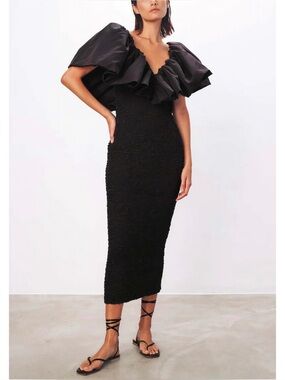 NWT Mara Hoffman Popcorn Midi Ruffle Zia Dress